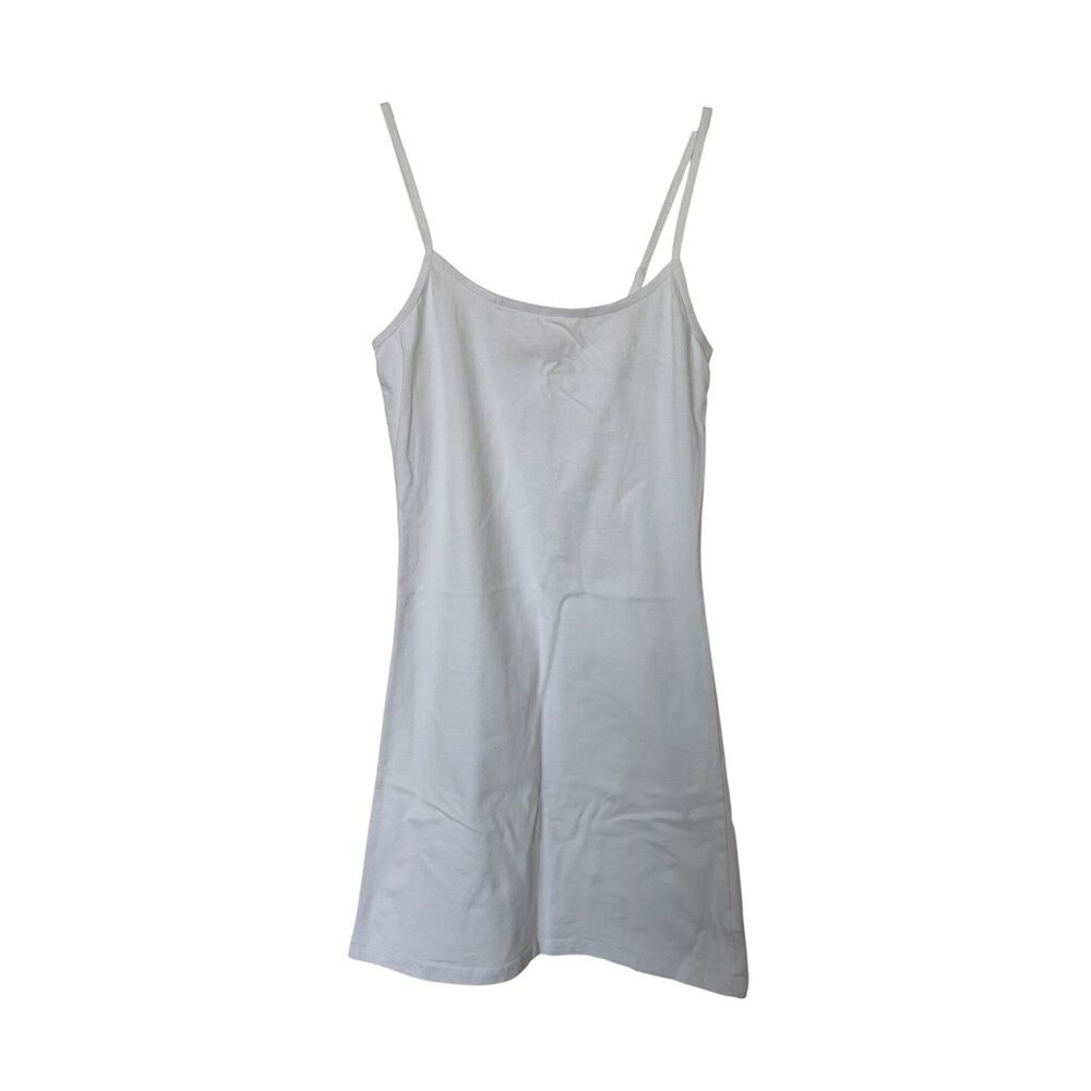 Active Basic White Spaghetti Strap Tunic Cami